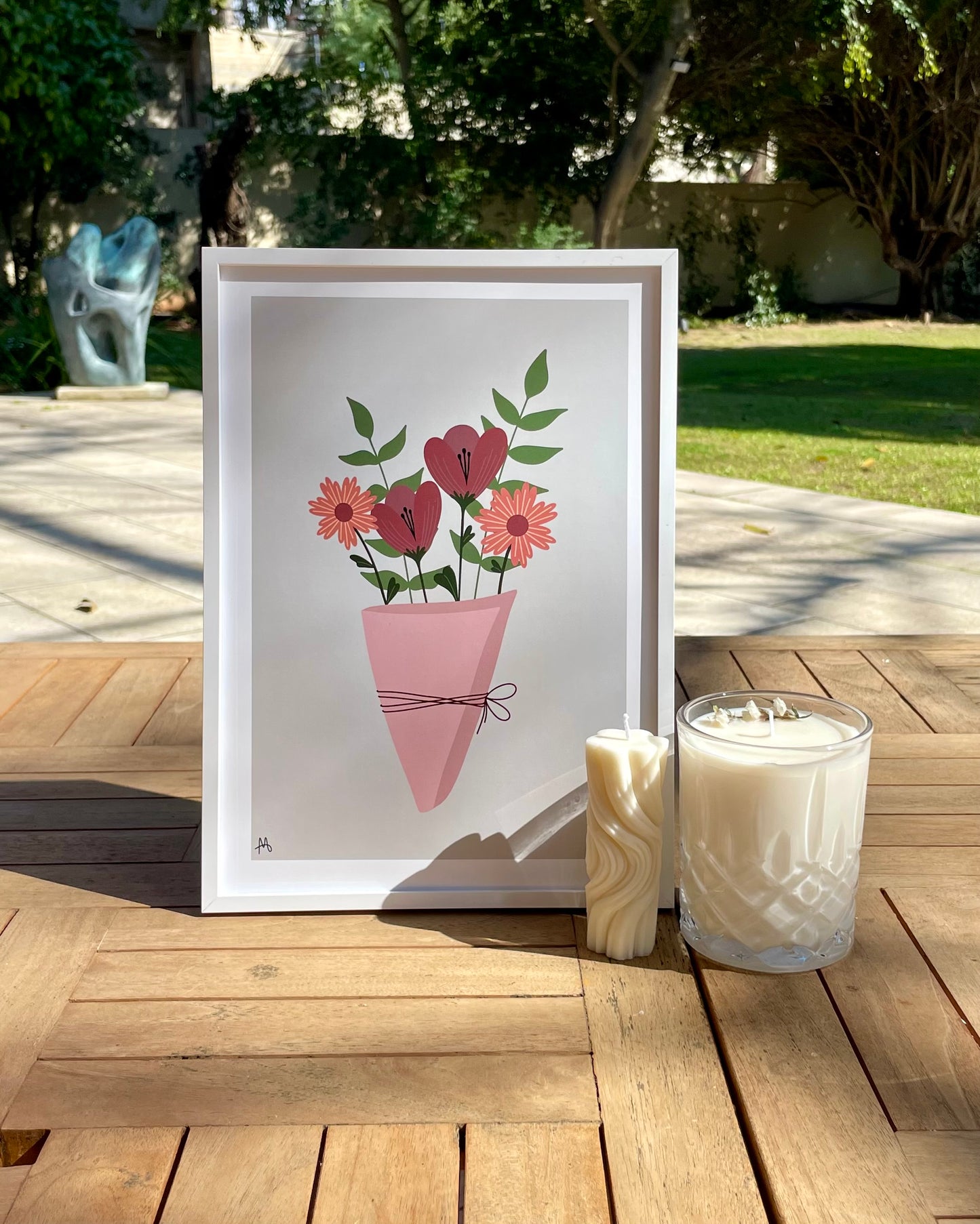 A Bouquet Of Pink Flowers Print