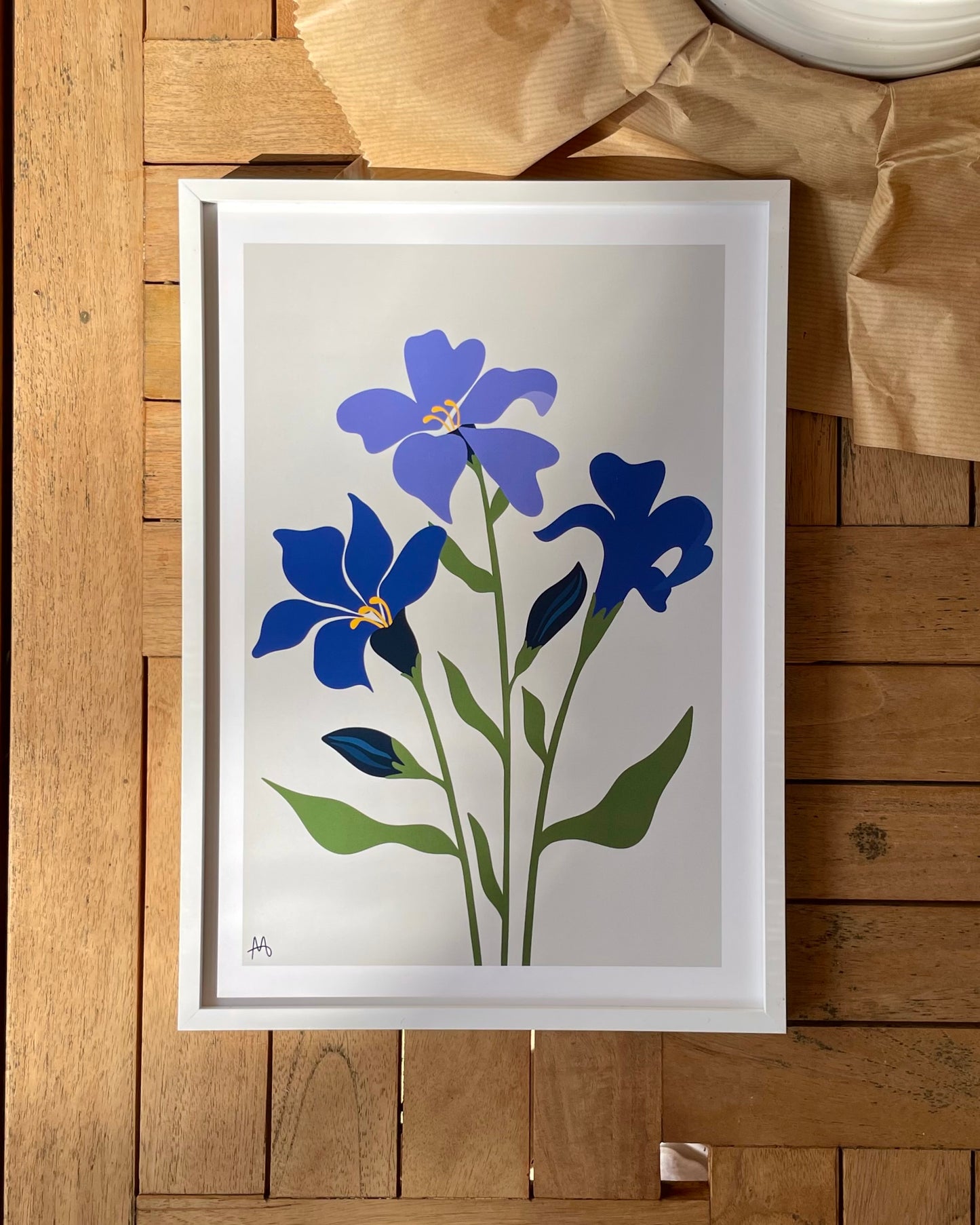 Three Purple Flowers Print