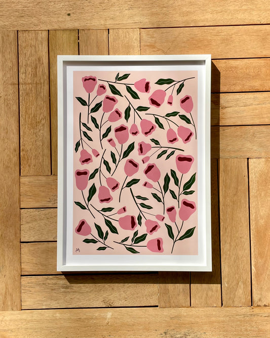 Pink Flowers Print