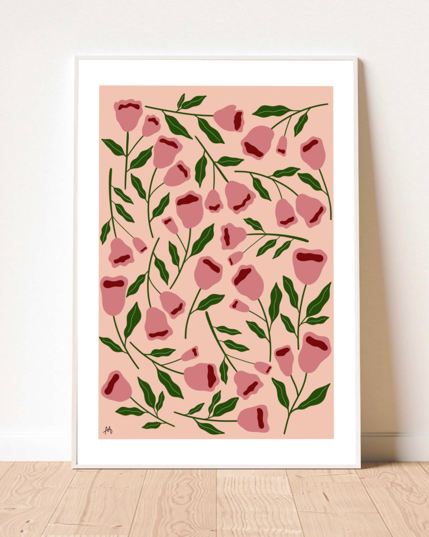 Pink Flowers Print