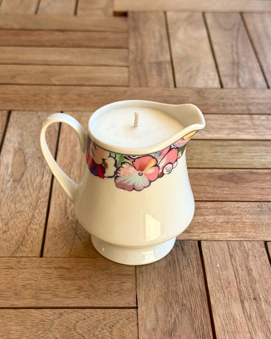 Vintage Candle- Colorful Flowers