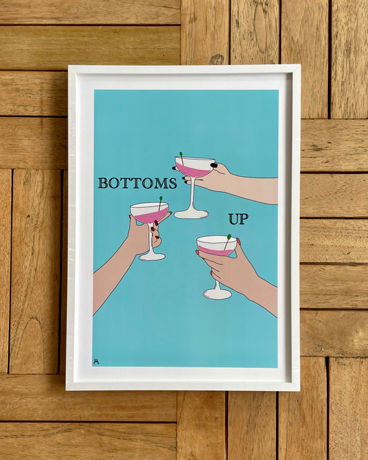 Blue Bottoms Up Print